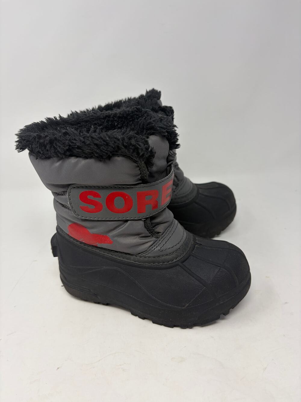 Sorel kids Snow Commander boots 10 winter lined grey red